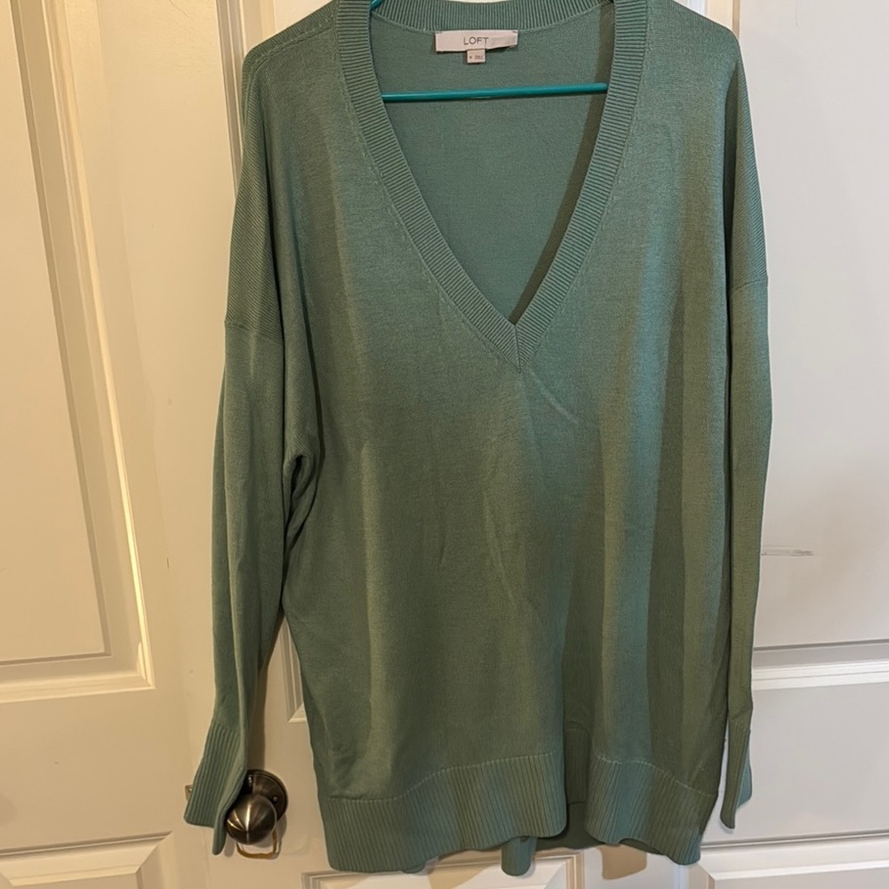 LOFT Women's Mint V-Neck Sweater